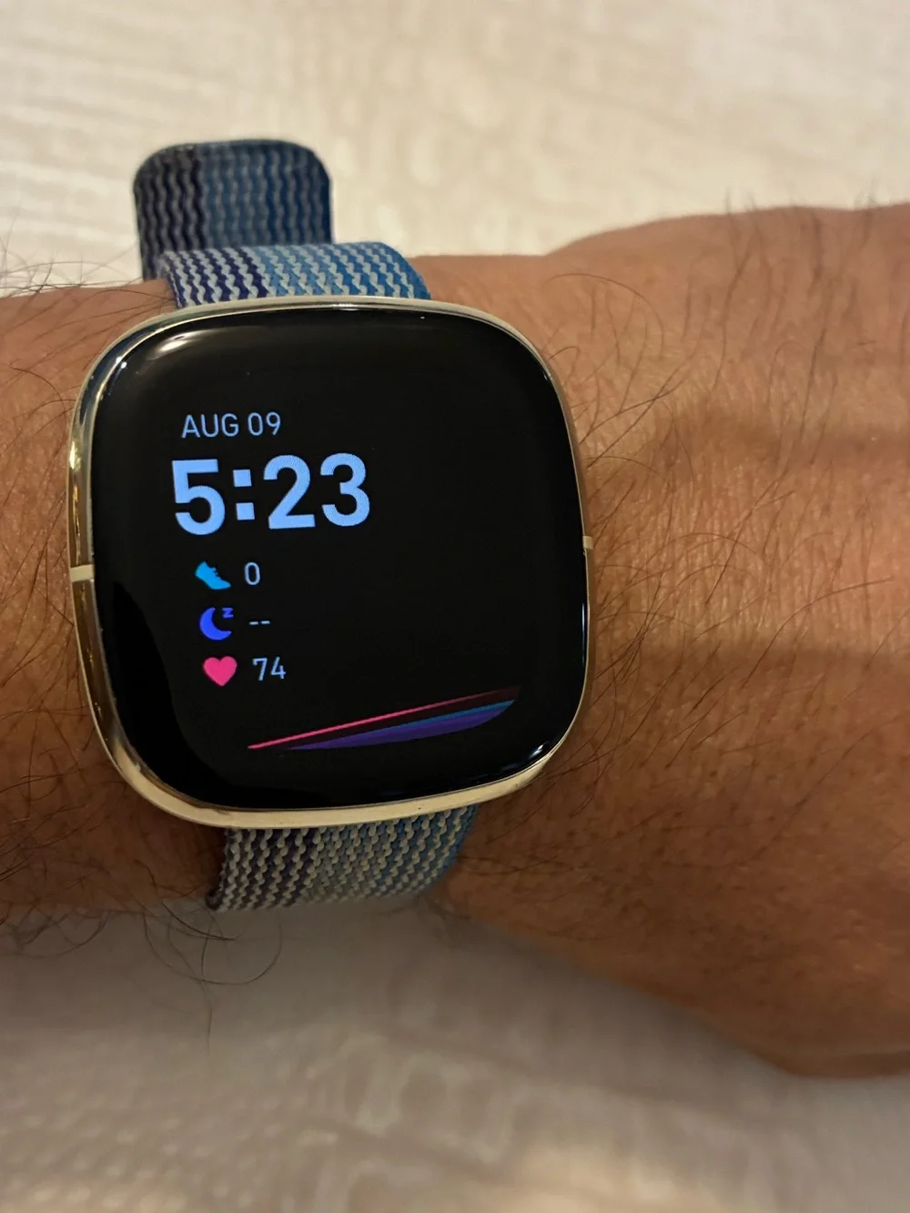Fitbit sense Smartwatch with Blue Woven Band
